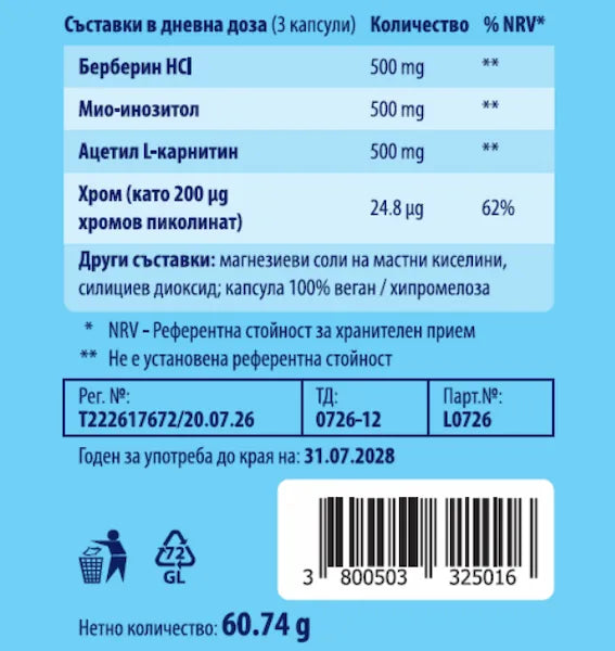CELLMODE Burn - задна страна на опаковката с инструкции за прием